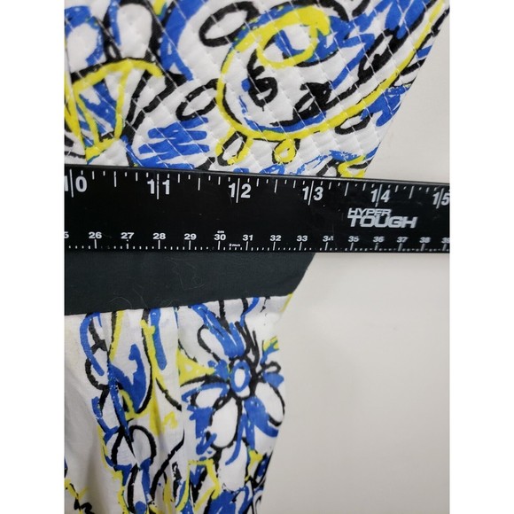 CYNTHIA ROWLEY Cotton Sun Dress 8 MEDIUM White Blue Yellow Black New - Picture 6 of 9